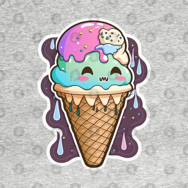 Ice cream Skull Sticker by EdSan Designs